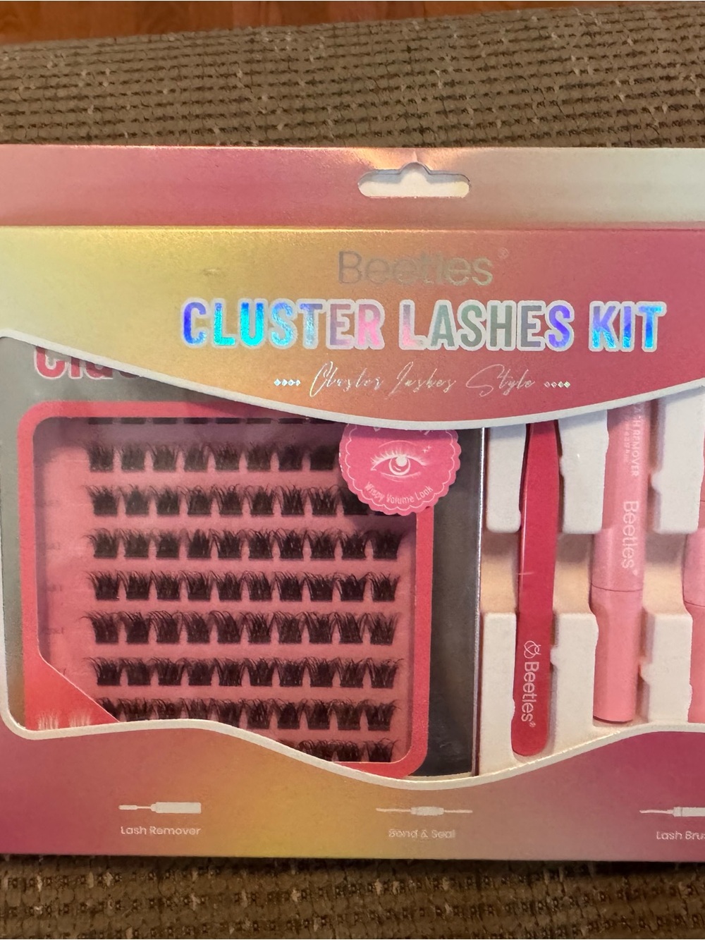 Beetles Pink Cluster Lashes Kit - Natural Volume
